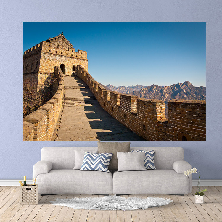 可定制横版蓝天原色自然风景山脉万里长城写真背景墙壁防水装饰画,家居饰品,现代装饰画,淘宝优惠券,粉丝福利购,淘宝优惠卷