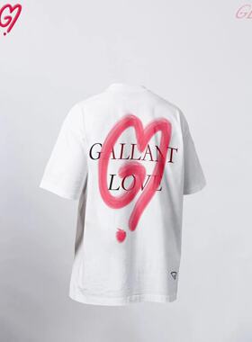 GL夏季纯棉 美式高克重 爱心唇印短袖 Gallant Love 勇敢爱