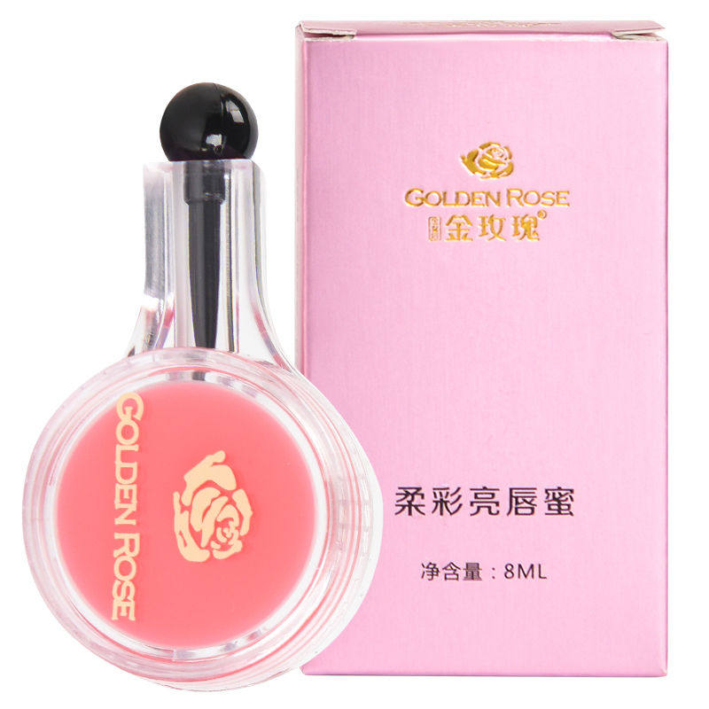 金玫瑰纹绣色料柔彩亮润唇蜜8g配唇刷滋润保色护唇减唇纹官方正品