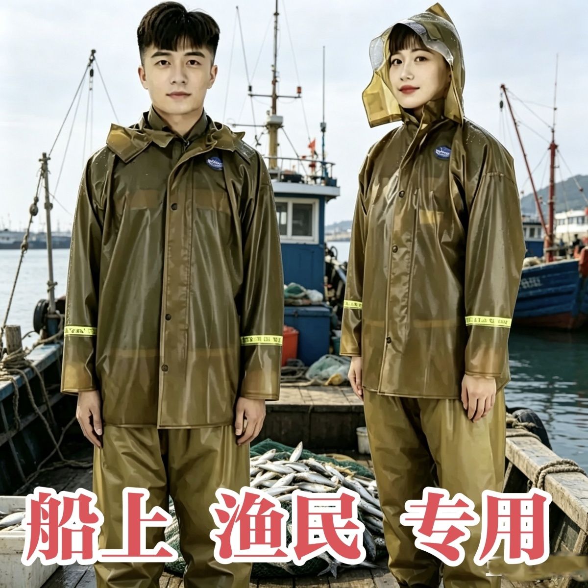 渔民特厚雨衣南亚海胶分