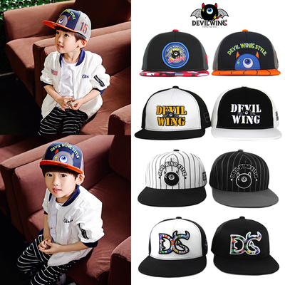 韩国DevilWing儿童潮牌小恶魔帽子春秋棒球帽男孩女孩鸭舌遮阳帽