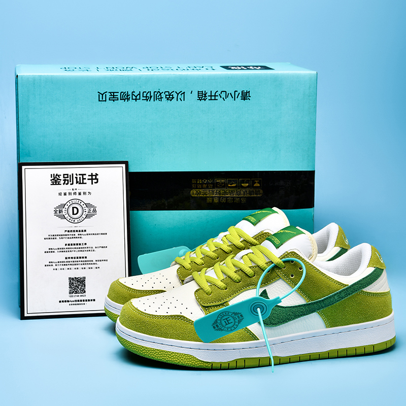 男鞋黑白熊猫青苹果运动板鞋女款白生胶空军.一号情侣鞋闪电倒勾