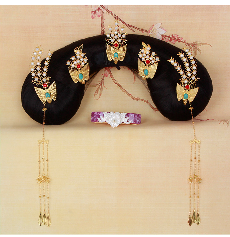 清朝富察皇后同款造型旗头假发秦岚古装造型同款发饰假发流苏凤冠