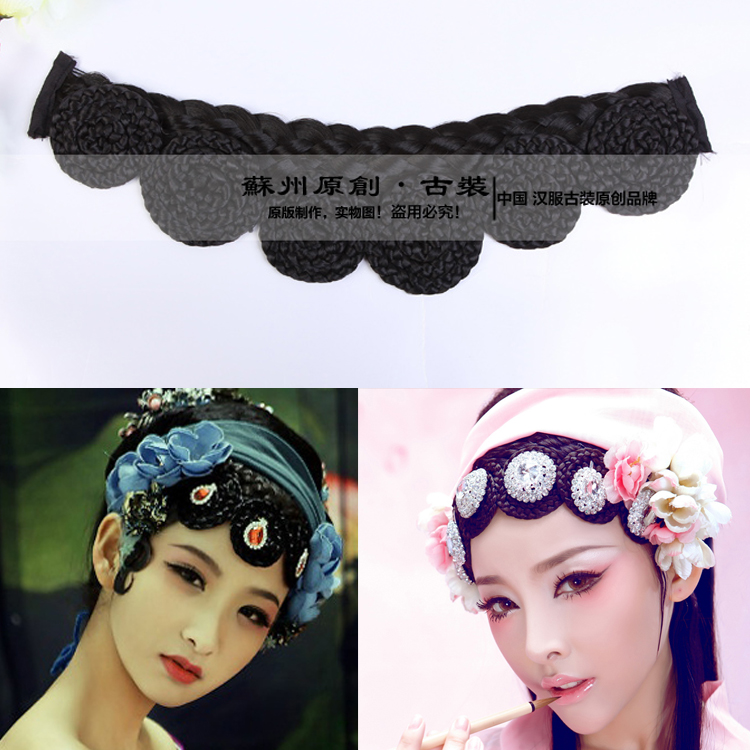 京剧戏曲假发刘海假发片影楼拍摄写真古装妖精青白蛇造型刘海片