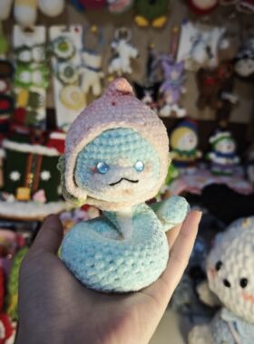 毛线钩织可爱果果蛇玩偶摆件成品手工钩织送闺蜜办公摆件
