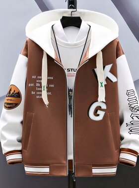 春秋痞帅外套男学生青少年高街潮牌港风日系原宿风韩版卫衣夹克男