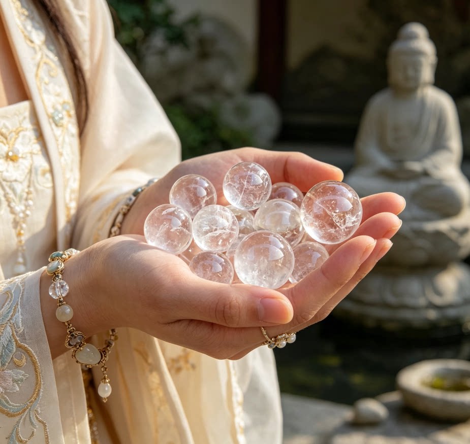 正品保真天然巴西白水晶球原石打磨办公室乔迁开业玄关装饰摆件