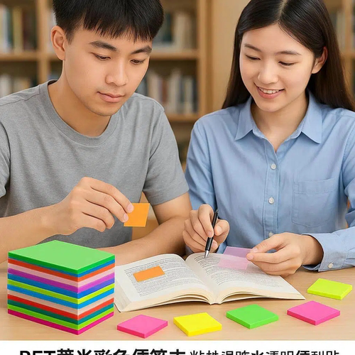 荧光膜彩色便利贴pet粘性强