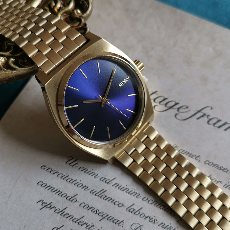 美国正品nixon尼克松手表蓝色金链复古中性个性男女情侣石英手表