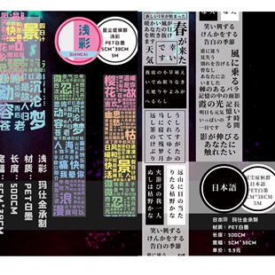 分装 星尘症候群 和纸胶带 pet白墨 浅彩 日本语 手帐拼贴 文字