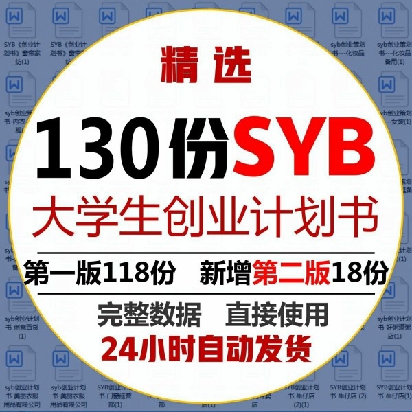 大学生syb创新创业计划书比赛新版BP项目大赛路演PPT作业word范文 商务/设计服务 设计素材/源文件 原图主图