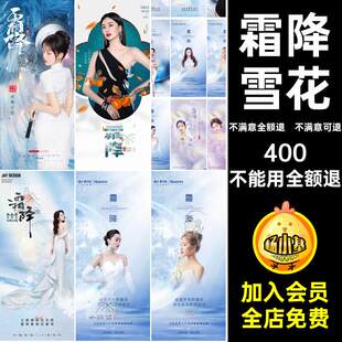 医美霜降海报模板设计24模特美业二十四系列人物psd雪花地产