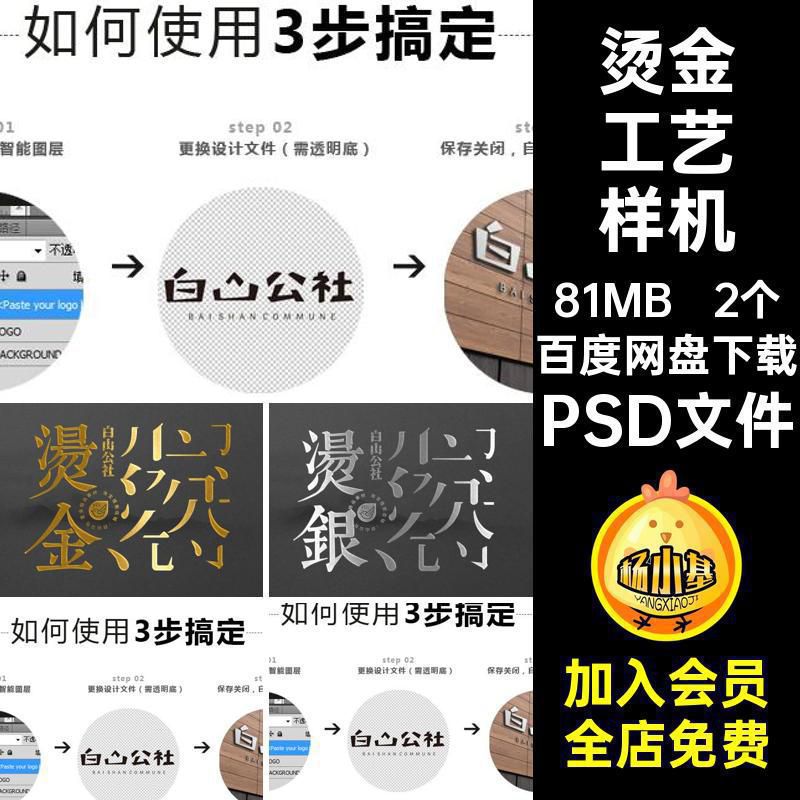 烫银工艺样机PSD文件标志图案2个特字体ps封面贴图海报效果文字