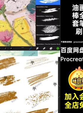 油画棒全套笔刷Procreate适用绘画ps手procreateiPad插画笔蜡笔