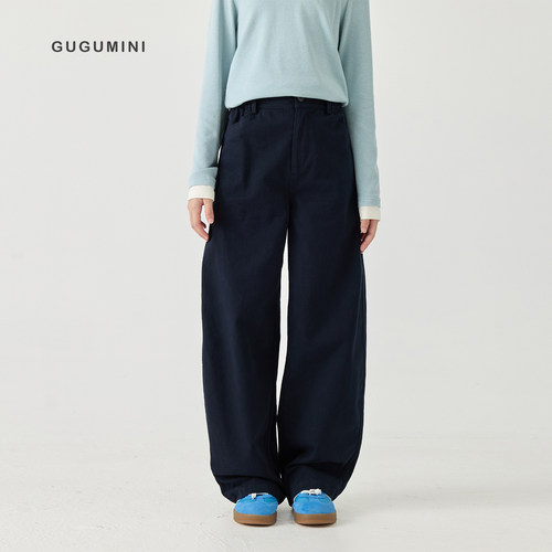 gugumini童装全棉水洗弯刀裤
