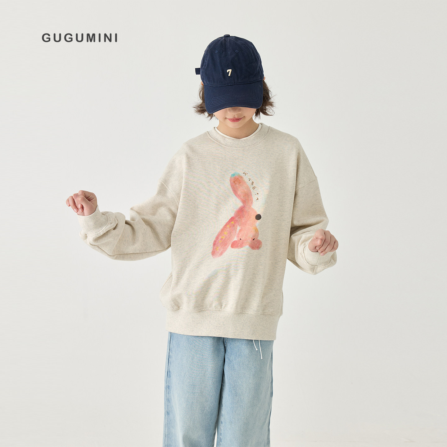 gugumini童装春秋厚度套头卫衣图片