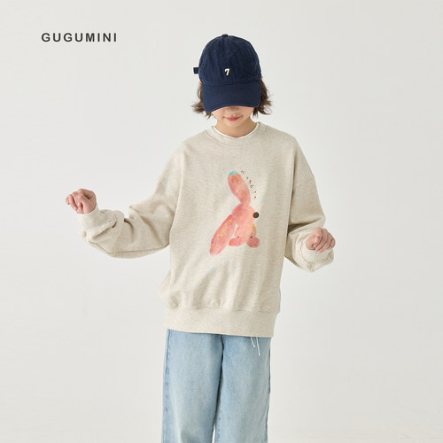 gugumini童装春秋厚度套头卫衣