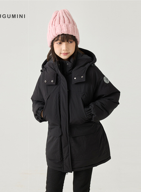 古古家童装冬季女童3m新雪丽棉加厚零下20度中长款可机洗派克棉衣