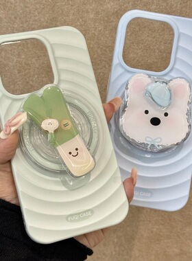 可爱风ins卡通西高地图案适用MagSafe磁吸支架手机强力吸附支架