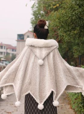 七星斗篷成品发货废土风多巴胺防寒爆款法式可爱短款小众亲子装