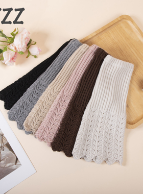 2025秋冬新款日韩可爱针织羊毛镂空袜套批发