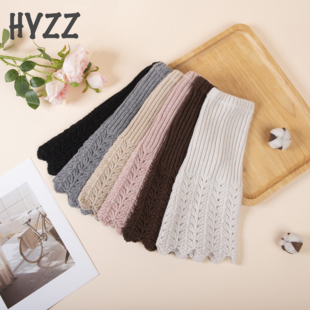 2025秋冬新款 日韩可爱针织羊毛镂空袜套批发