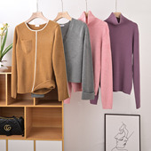 康赛妮品簰高货尾 四平拼色抽条高领打底衫 女100纯山羊绒各式 各款