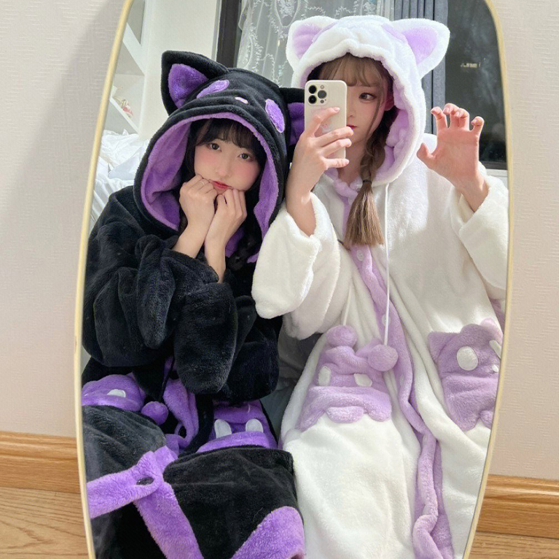 可爱搞怪小幽灵睡袍女冬