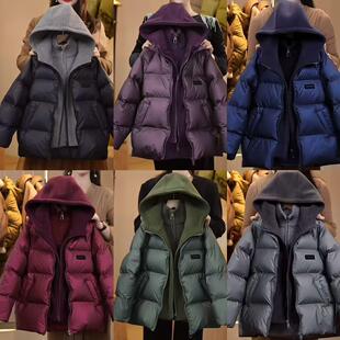 【现货】90白鸭绒假两件连帽羽绒服亲子中大童男童羽绒服YG6609