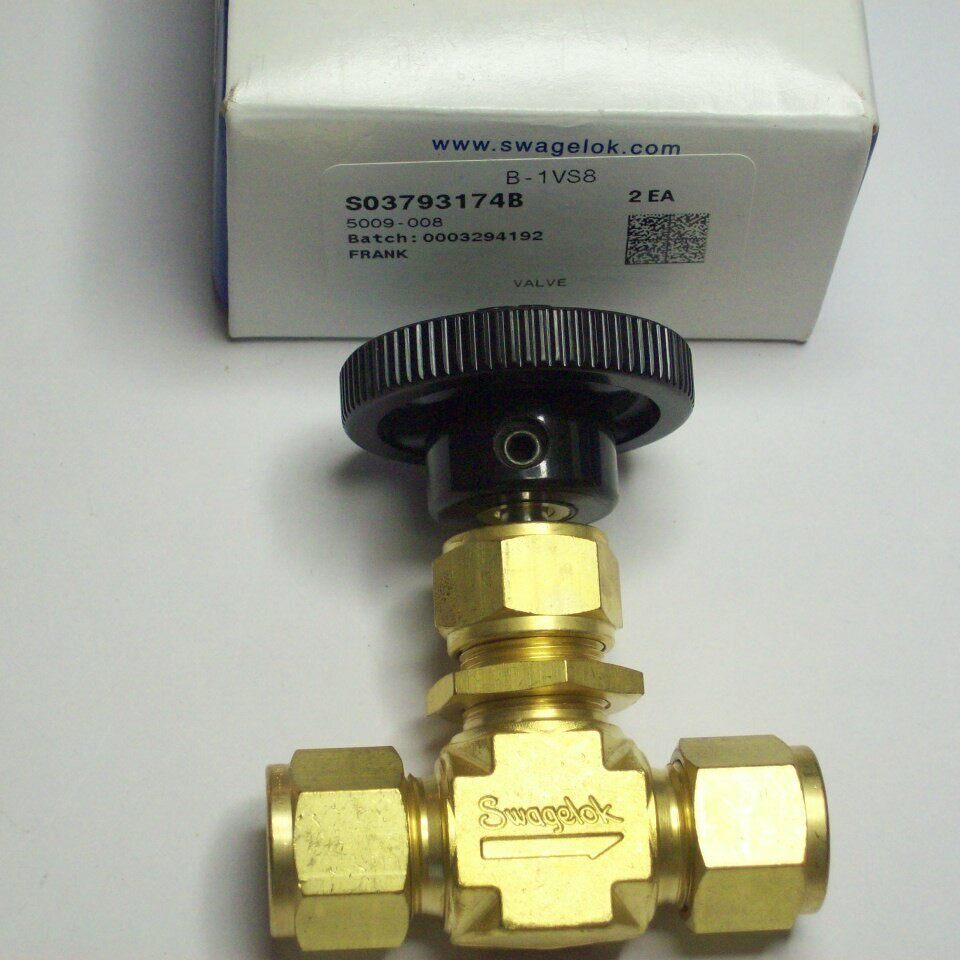 1 - 世伟洛克黄铜整体帽针阀,0.73 Cv,1/2 英寸管,B-1VS8