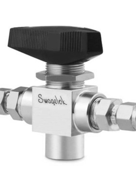 高压3通球阀SS-83XPS4卡套管内螺纹1/4 inPEEK阀座不锈钢