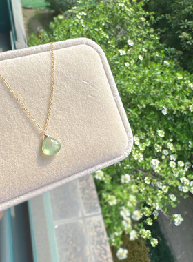 天然葡萄石14k包金简约锁骨链