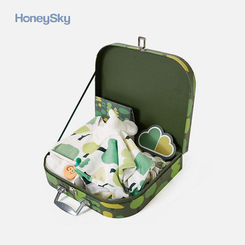 honeysky 新生婴儿儿衣服礼盒套装送礼高档初生宝宝百天满月8件套