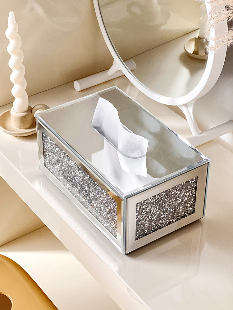 纸巾盒客厅高档抽纸盒轻奢高级感纸巾收纳盒家用茶几纸抽摆件镶钻,收纳整理,纸巾盒,淘宝优惠券,粉丝福利购,淘宝优惠卷
