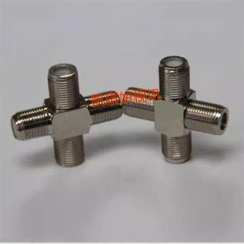 FKKKK同轴机顶盒信号插头 视频电视天线F一母分三母连接器RF射频