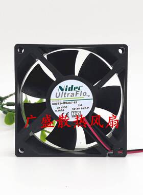 U80T24MS4A7-51原装8CM安静NIDEC 24V 0.165A 8025变频器用风扇