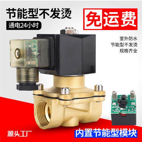 纯铜 防水节能型  不发热  电磁阀水阀  220v  24v 4分 6分1寸2寸