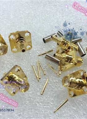 射频连接器RP-SMA-KF四孔法兰安装外螺纹内针 适配50-1.5同轴线缆