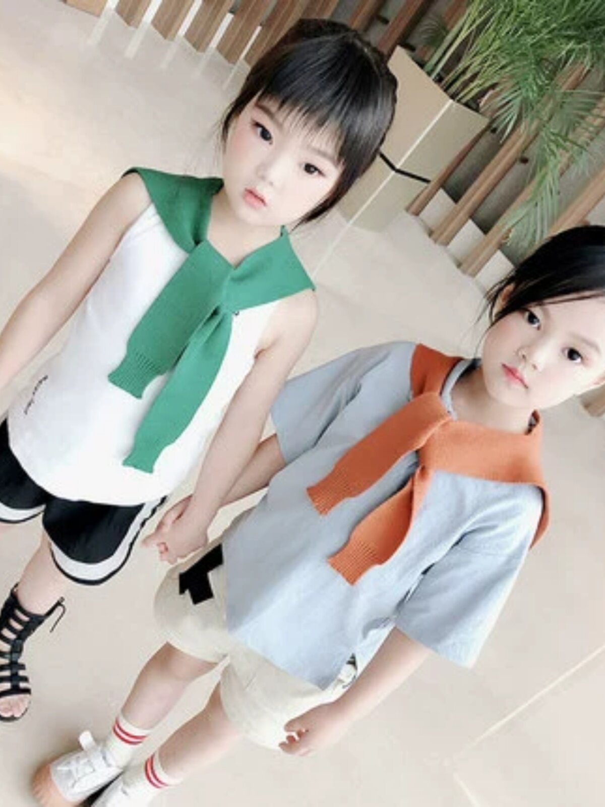 원위안가 어린이 숄 남아용 망토 니트 망토 외출용 가디건 여아용 방풍 숄 재킷 트렌디