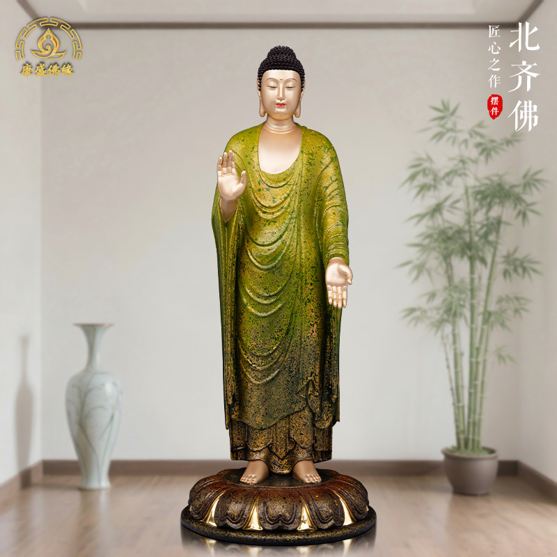 纯铜北齐佛像非遗大漆释迦牟尼佛像供奉摆件家居装饰北魏佛像家用
