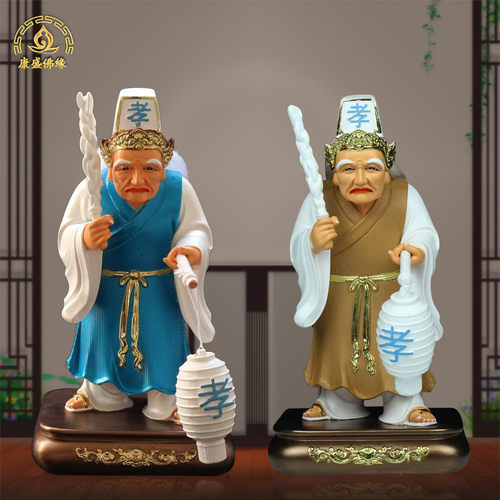 三伯公孝子爷神像树脂家用工艺品