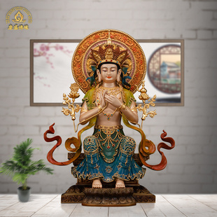 天冠密宗弥勒佛像19寸慈无能阿逸多弥勒菩萨尊佛纯铜摆件家居供奉