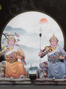 汉白玉客厅五显华光大帝像马元帅