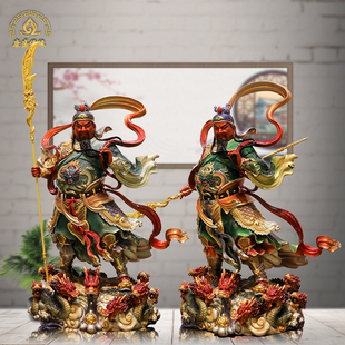 台湾纯铜九龙关二爷神像武财神关羽铜像供奉招财商铺家用关公摆件