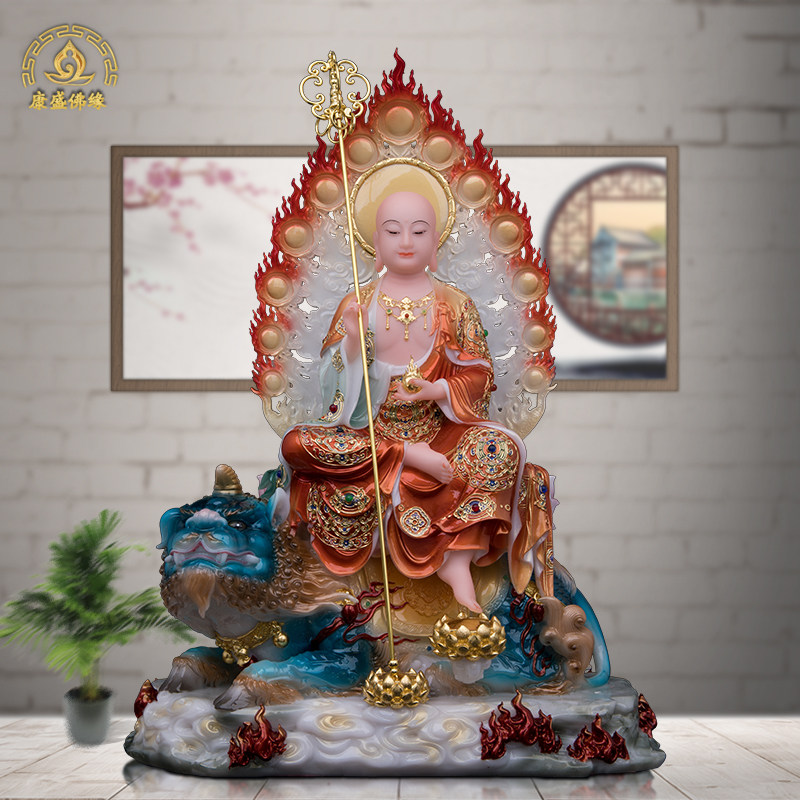 谛听地藏王菩萨佛像仿玉中式寺庙