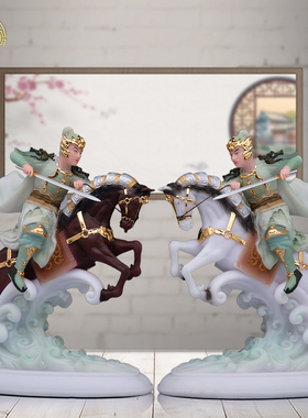 报马将军汉白玉中式客厅山岚工艺