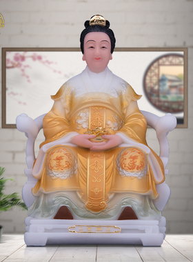 汉白玉中式金花娘娘银花娘娘神像