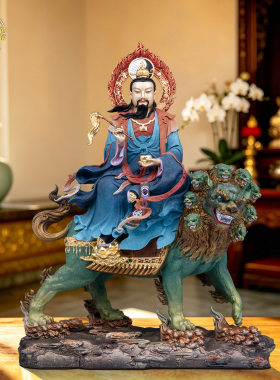 太乙救苦天尊神像体铜铸石影摆件