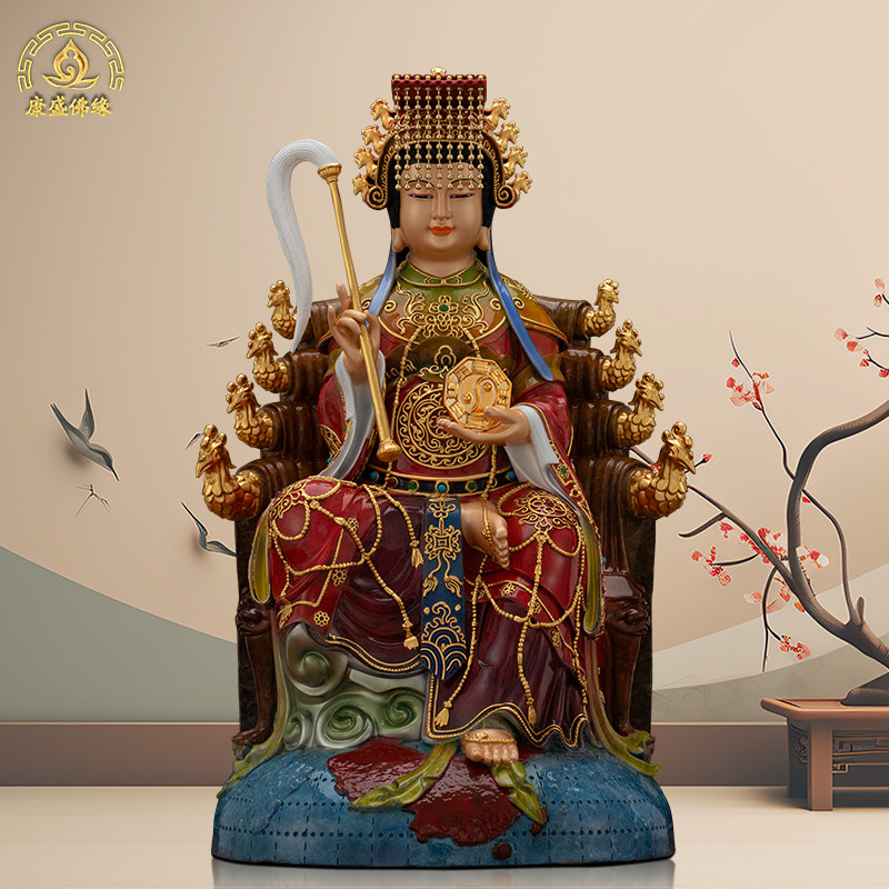 地母娘娘神像纯铜中式客厅热着色