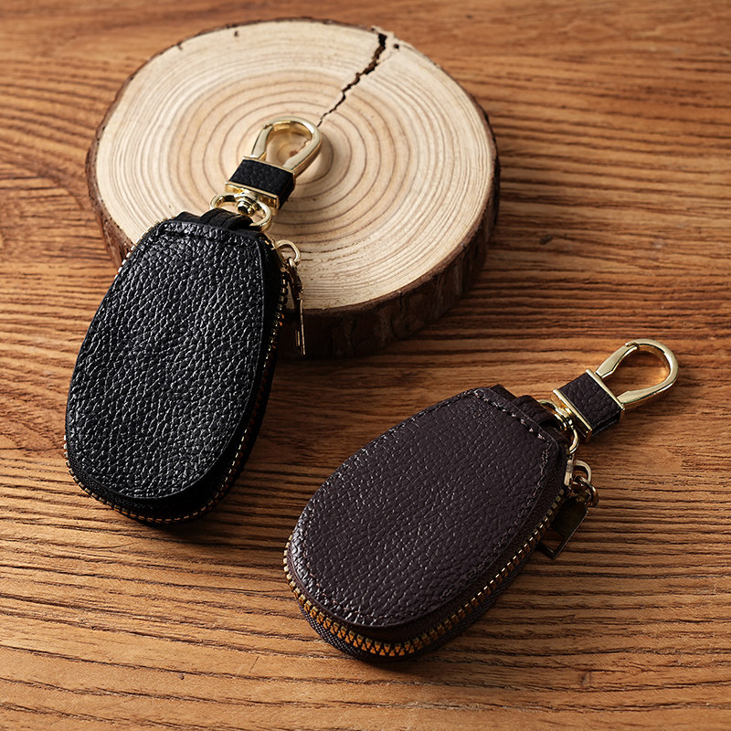 简约商务风锁匙扣迷你简约汽车拉链钥匙包大容量男士家用功能包女
